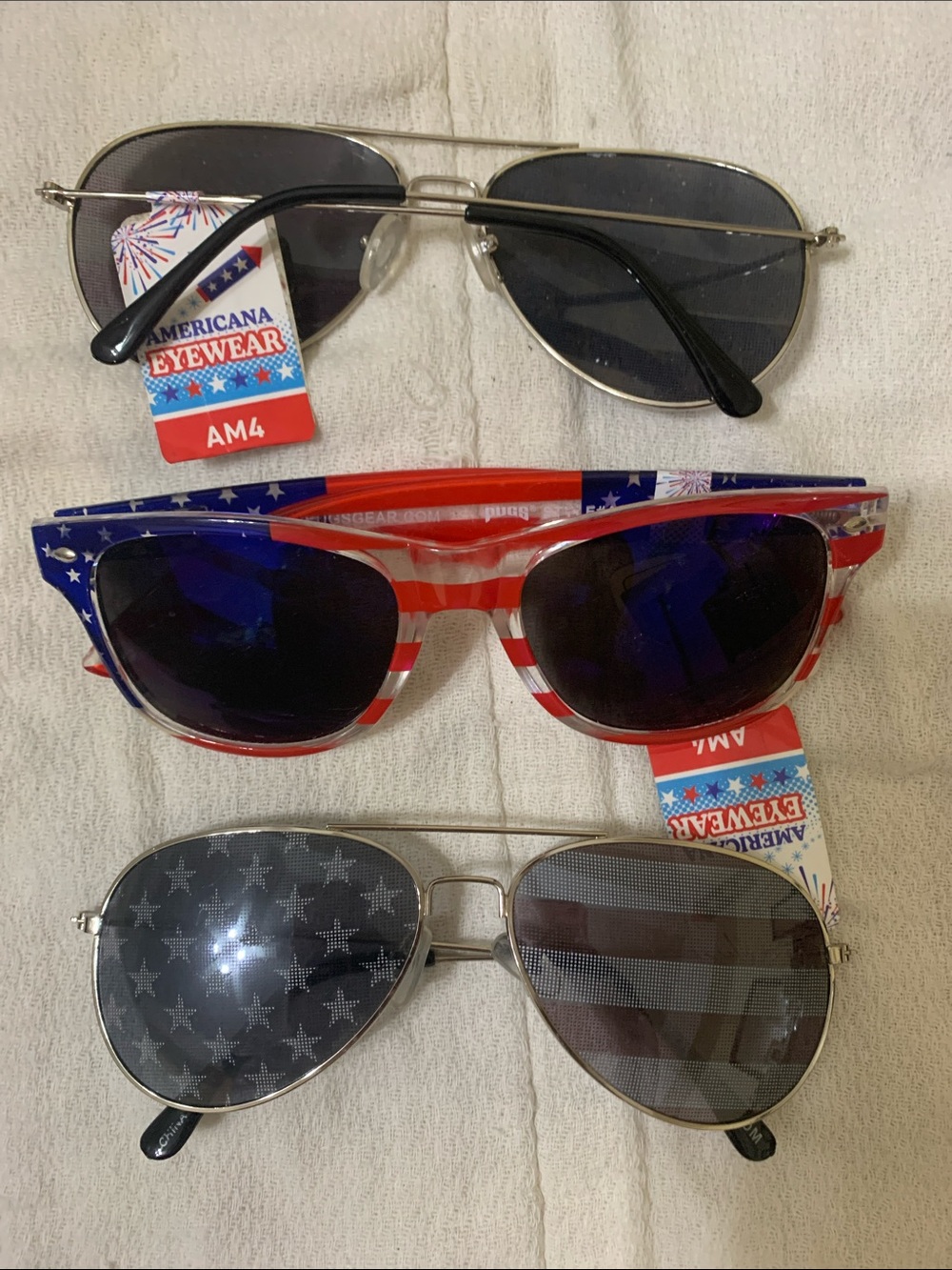 Men's Patriotic Red & Blue Sunglasses Set - American Flag Styles